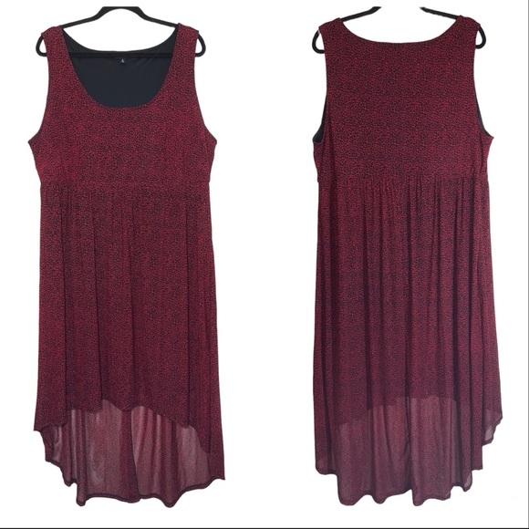 torrid Dresses & Skirts - Torrid Red & Black Hi-Low Cheetah Print Dress Size 3X